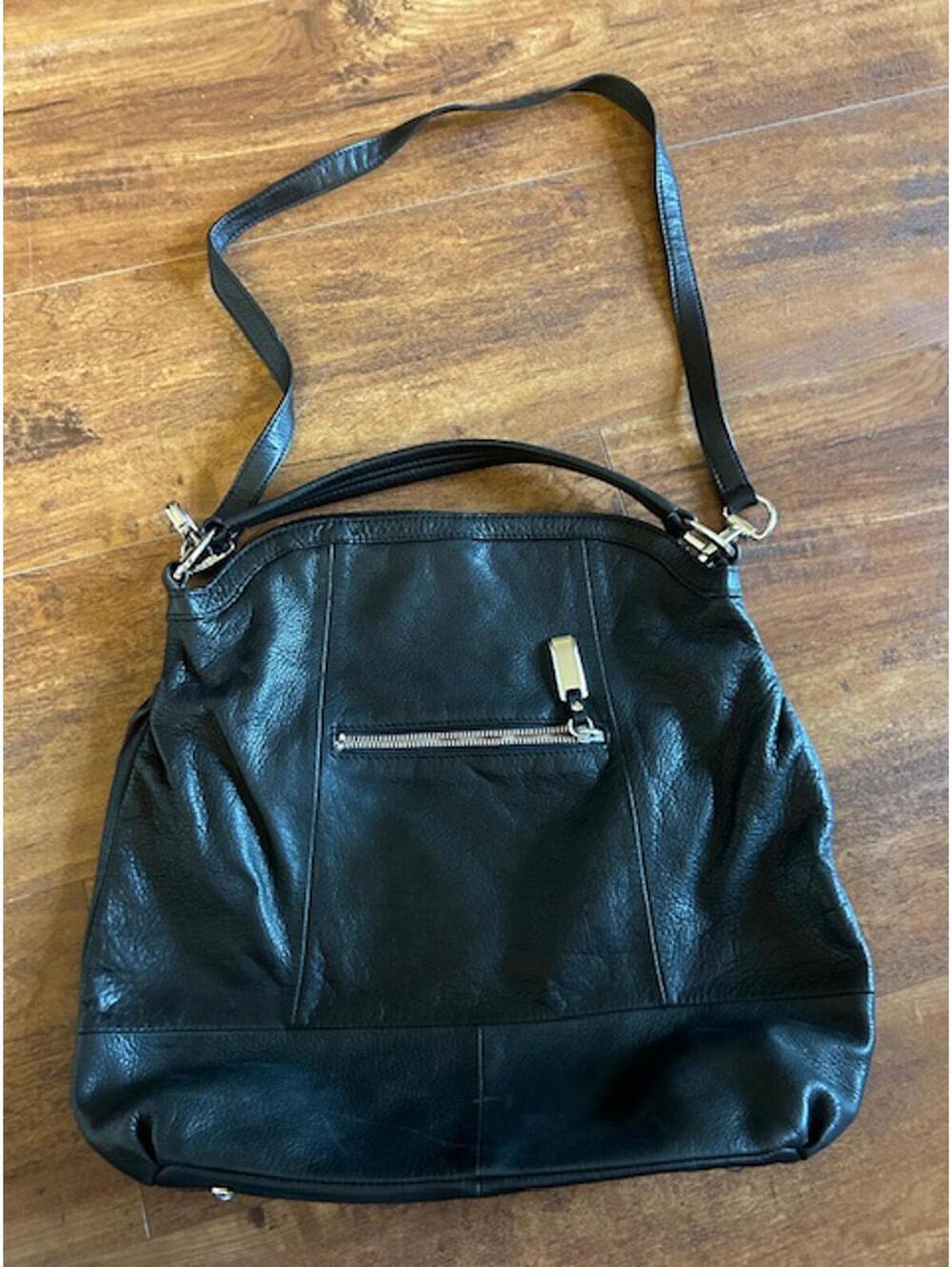 Makowsky Black Leather Shoulder Bag
